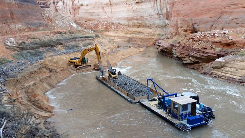 Picture of crew working on Rainbow Bridge National Monument